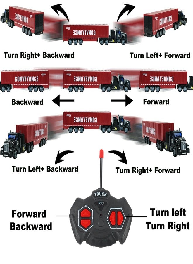 CALEST Remote Control Semi Truck with Trailer, 14" 1:48 Trailer Truck Toy, Equipped with 2 Rechargeable Batteries, Gifts Ideas for Boys Age 3-8 Year Old - Image 3
